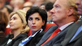 Rachida Dati regarde Brice Hortefeux lors d'un discours de Nicolas Sarkozy, le 17 décembre 2008.