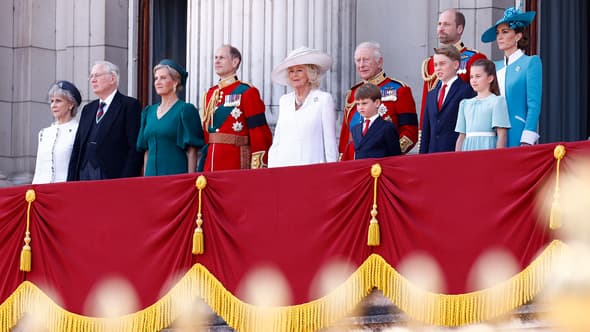 La famille royale au balcon de Buckingham, le 14 juin 2025, pour Trooping the Colour