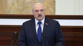 Le président bélarusse Alexandre Loukachenko, à Minsk le 26 mai 2021 (photo d'illustration)