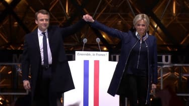 Emmanuel macron et Brigitte Macron.