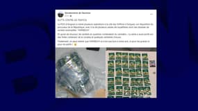 Des sachets de cannabis estampillés "Haribeuh" ont été trouvés à Sorgues, dans le Vaucluse. 