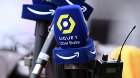 Des micros Amazon Prime Vidéo pour la Ligue 1, le 16 septembre lors de Rennes-Lille (2-2, 5e journée de Ligue 1)