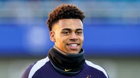 Désiré Doué à l'entraînement avec l'équipe de France, le 17 mars 2025.