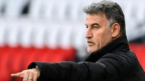 L'entraîneur de Lille, Christophe Galtier, lors du match de L1 contre le Paris Saint-Germain, le 3 avril 2021 au Parc des Princes