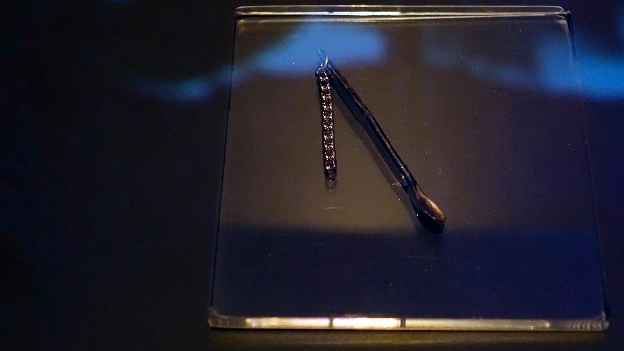 La cuillère à cocaïne que Bowie gardait toujours sans sa poche en 1974, alors qu'il enregistrait l'album "Diamond Dogs". La cuillère à cocaïne que Bowie gardait toujours sans sa poche en 1974, alors qu'il enregistrait l'album "Diamond Dogs".