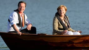 David Cameron et Angela Merkel à Harpsund en Suède.