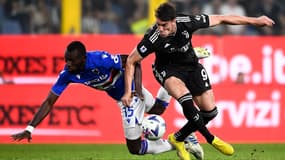 Dusan Vlahovic durant le match nul entre la Sampdoria et la Juventus (0-0).