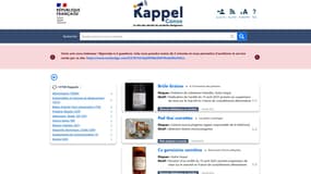 Capture d'écran du site rappel conso