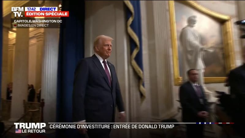 Investiture de Donald Trump: le 47e président des États-Unis fait son entrée dans la rotonde du Capitole