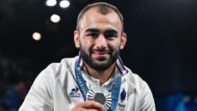 Luka Mkheidze aux Jeux olympiques de Paris, le 27 juillet 2024