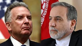 L'envoyé américain au Moyen-Orient Steve Witkoff et le ministre iranien des Affaires étrangères Abbas Araghchi. 
