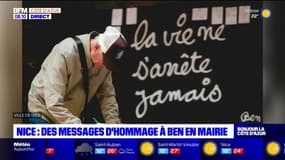 Nice: des messages d'hommage à l'artiste Ben en mairie