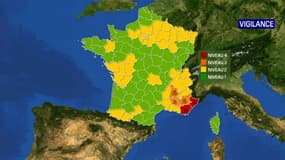 La carte des vigilances instaurées par Météo France ce dimanche matin
