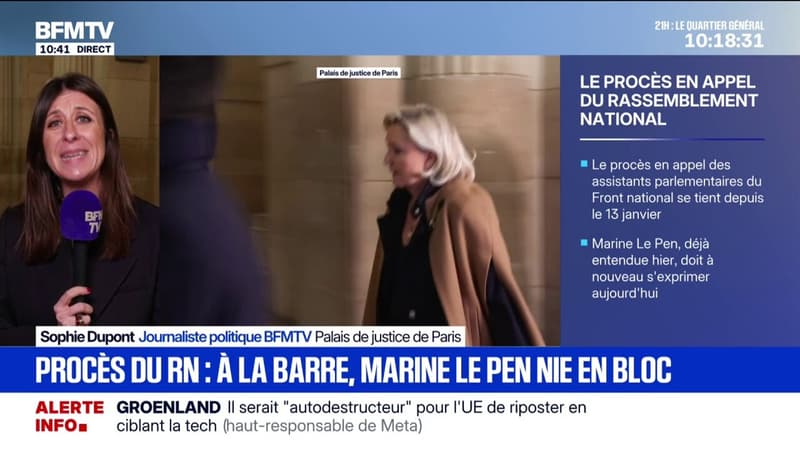 Procès du RN: au deuxième jour n'audition, Marine Le Pen continue de nier les faits qui lui sont reprochés