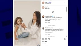 Publication Instagram de la marque Rini présentant le masque pour enfant de quatre ans