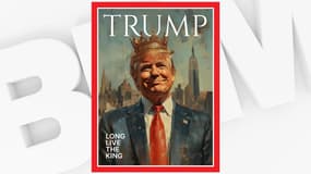 Une fausse Une de journal dépeint Donald Trump en roi de New York, le 19 février 2025.