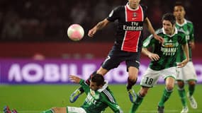 Jérémy Ménez s'élève au dessus des Stéphanois