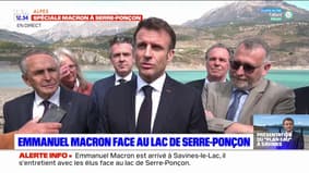 Emmanuel Macron face au lac de Serre-Ponçon