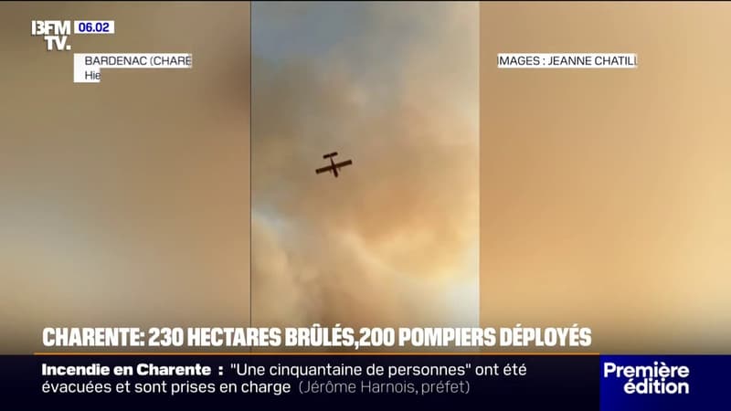Incendie en Charente: 230 hectares brûlés, 200 pompiers déployés