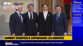 Sommet européen à Copenhague: l'arrivée d'Emmanuel Macron au dîner de la résidence royale d'Amalienborg