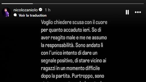 Nicolo Zaniolo dément vigoureusement la version des faits de l'AS Roma