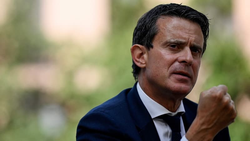 Manuel Valls à Madrid en mai 2022, dans le cadre de la campagne pour les législatives.