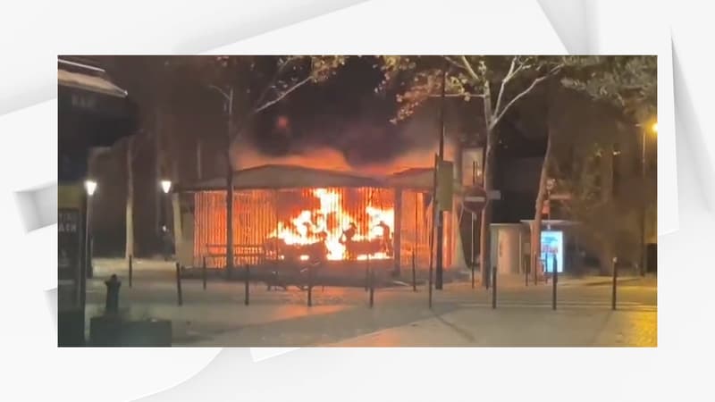 Le manège pour enfants a été touché par un incendie.