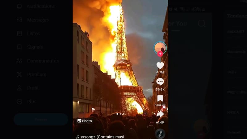 Un internaute a utilisé l'IA pour générée une tour Eiffel en feu