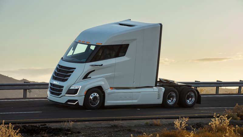 Un des modèles de camions dun nouveau fabricant Nikola Motors.