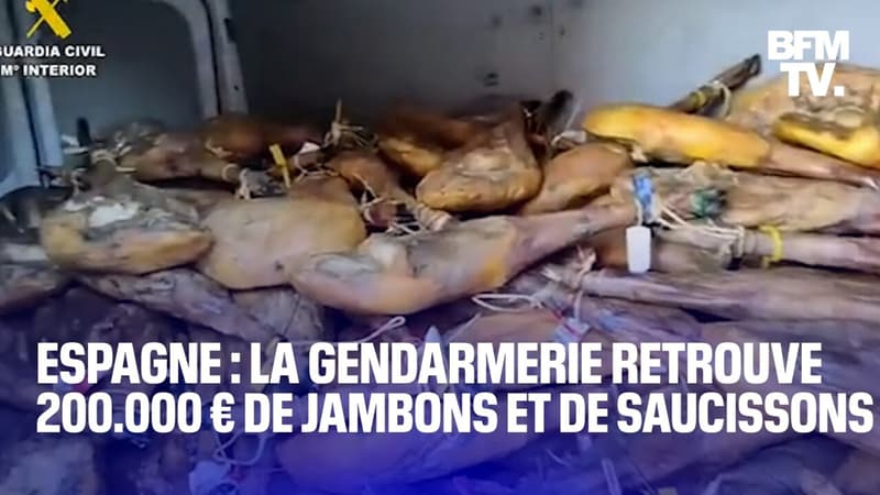 Espagne: la gendarmerie retrouve 200.000 euros de jambons et de saucissons dans deux camionnettes blanches
