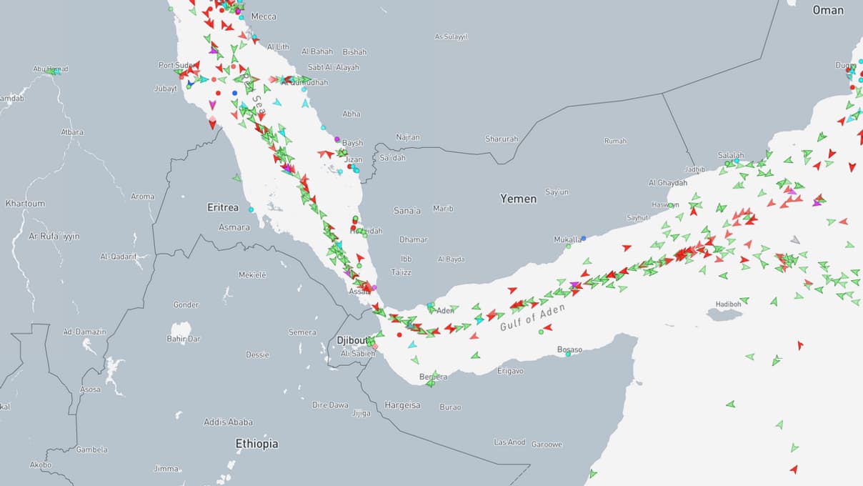 Le détroit de Bab-el-Mandeb est un point de passage clé pour le commerce maritime mondial (capture écran du 11 septembre 2025). Le détroit de Bab-el-Mandeb est un point de passage clé pour le commerce maritime mondial (capture écran du 11 septembre 2025).