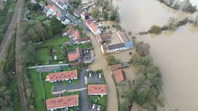 La commune d'Hesdigneul-lès-Boulogne (Pas-de-Calais) inondée, ce mardi 7 novembre 2023