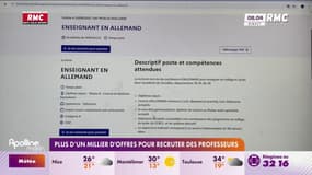 Plus d'un millier d'offres sur le site du ministère de l'Éducation pour recruter des professeurs
