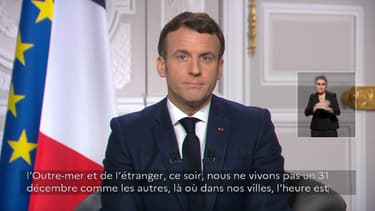 Emmanuel Macron lors de ses voeux aux Français ce jeudi 31 décembre 2020.