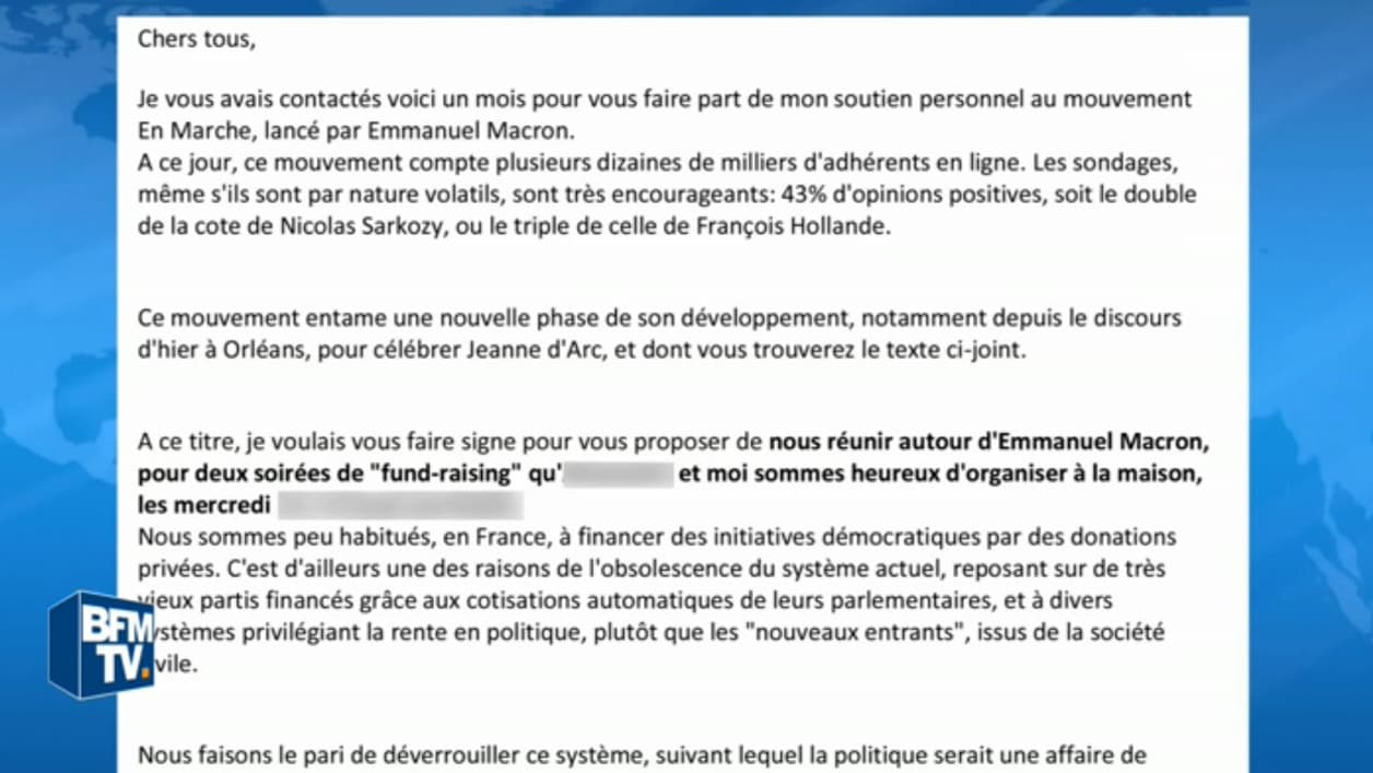 Extrait d'un mail envoyé par un membre de la garde rapprochée d’Emmanuel Macron. Extrait d'un mail envoyé par un membre de la garde rapprochée d’Emmanuel Macron.