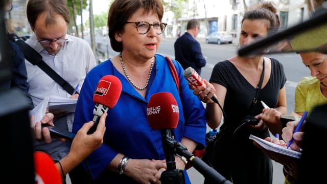 Martine Aubry devant le Sénat à Paris, en juillet, lors de la fin de la session parlementaire d'été.