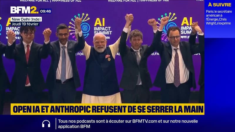 Sommet sur l'IA: Sam Altman d'OpenAI et Dario Amodei d'Anthropic refusent de se tenir la main