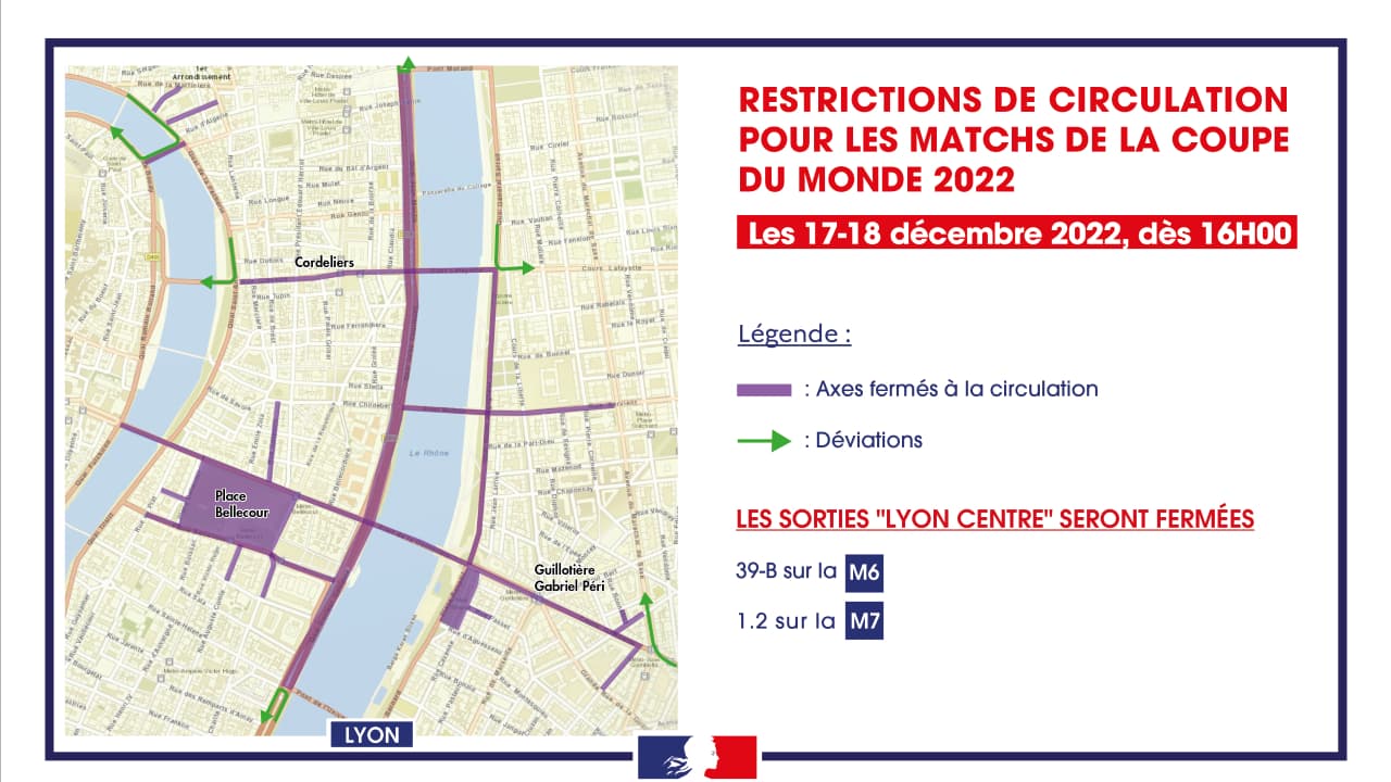 Restrictions de circulation Lyon 17 et 18 décembre 