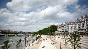 Les berges du Rhône à Lyon.