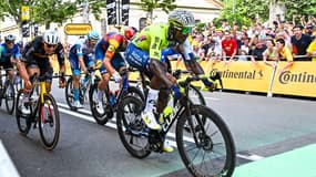 Biniam Girmay sur le Tour de France le 1er juillet 2024