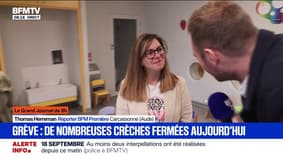 Mobilisation du 18 septembre: "À 12h30, les parents doivent venir chercher leurs enfants puisque les professionnels se mettent en grève", explique une directrice de crèche à Carcassonne