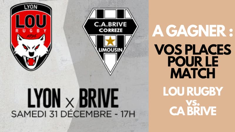 Gagnez vos places pour le match du Lou Rugby le 31 décembre 2022.