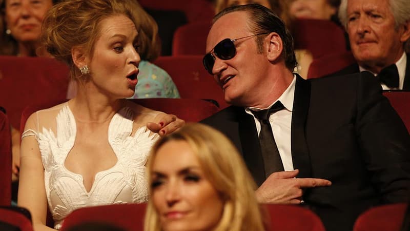 Uma Thurman et Quentin Tarantino au festival de Cannes, en 2014.