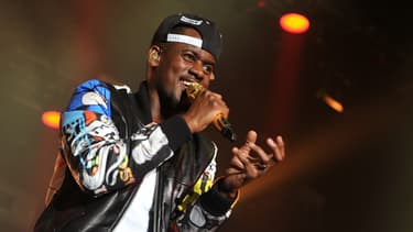 Le chanteur Black M sur la scène du Le Printemps de Bourges en avril 2015