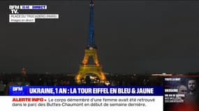 Story 6 : La Tour Eiffel en bleu et jaune, un an après le début de la guerre en Ukraine - 23/02