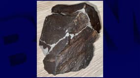 La météorite retrouvé dans le jardin d'une habitante de la région d'Argent-sur-Sauldre, dans le Cher, dans la nuit du 9 au 10 septembre 2023.