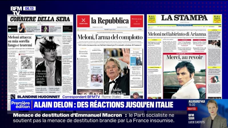 Mort d'Alain Delon: les hommages de la presse italienne