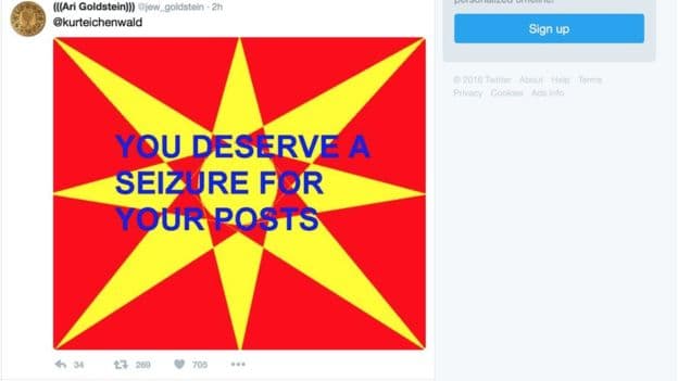Le message envoyé au journaliste.