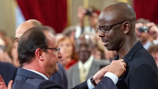 François Hollande décorant du grade d'Officier de la Légion d'honneur, Lilian Thuram