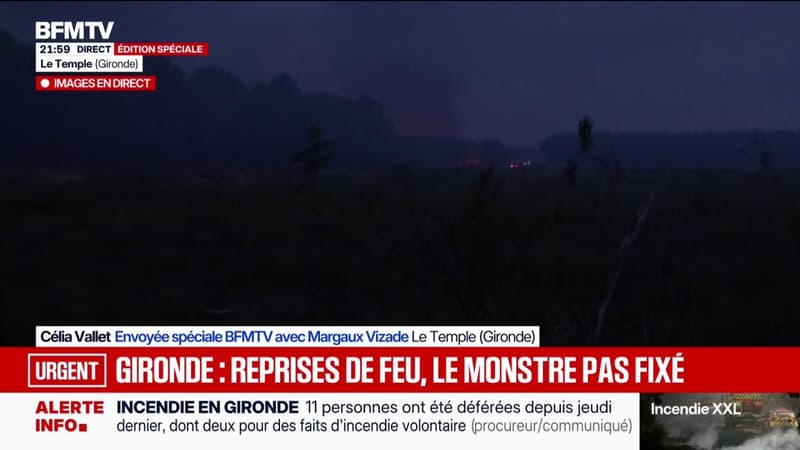 Incendie en Gironde: le feu n'est toujours pas fixé ce mardi soir